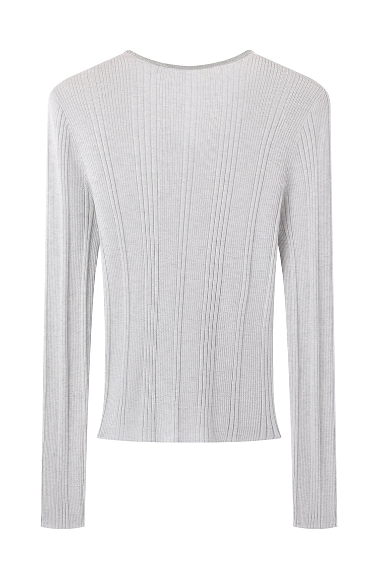 Yün V Yaka Düğmeli Triko