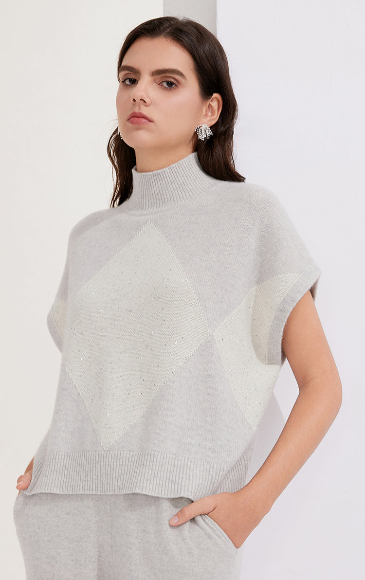 Saf Kaşmir İnce Dokulu Örgü Kazak