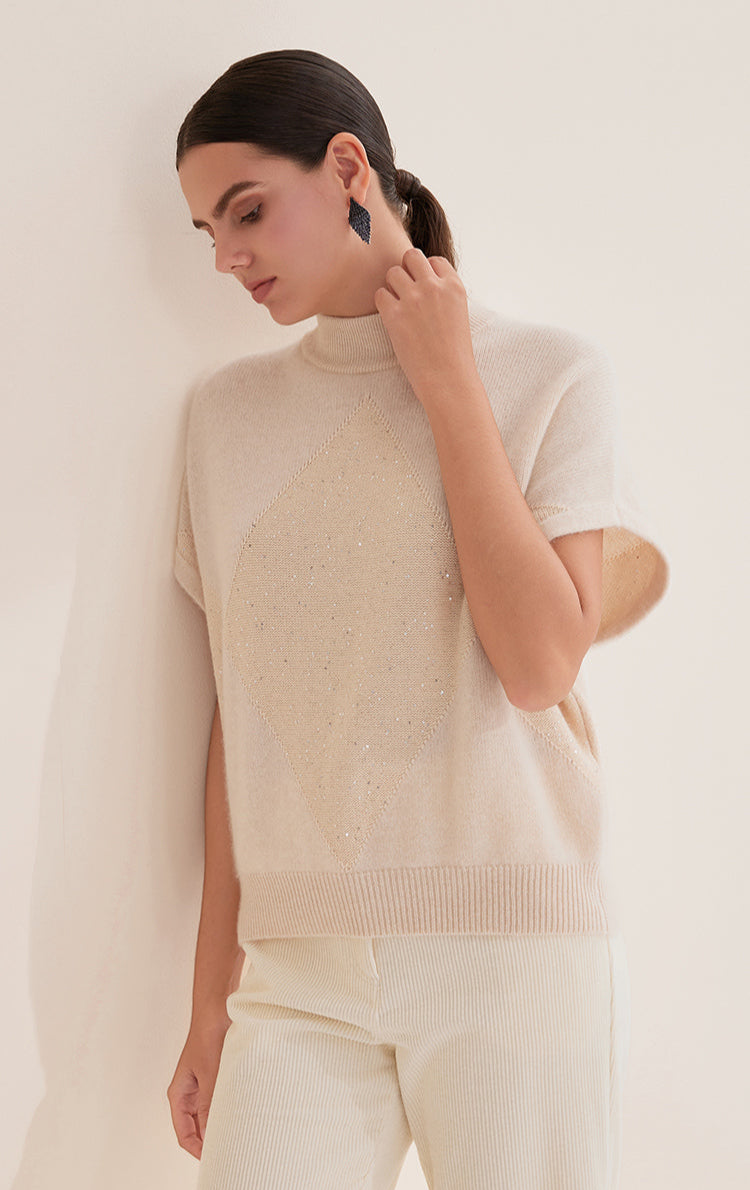 Saf Kaşmir İnce Dokulu Örgü Kazak