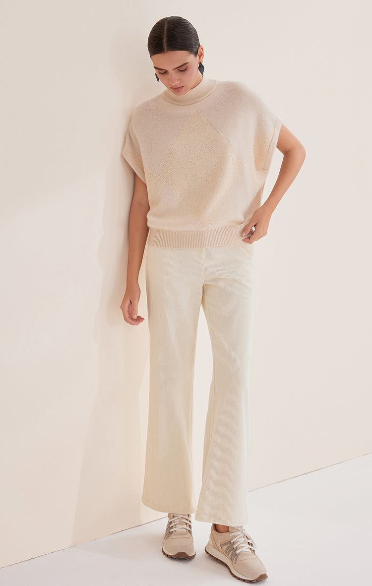 Saf Kaşmir İnce Dokulu Örgü Kazak