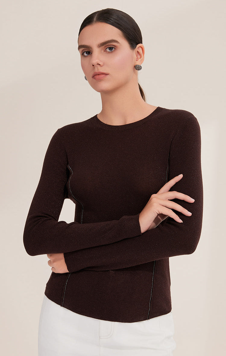 Yün Örme Uzun Kollu Bluz