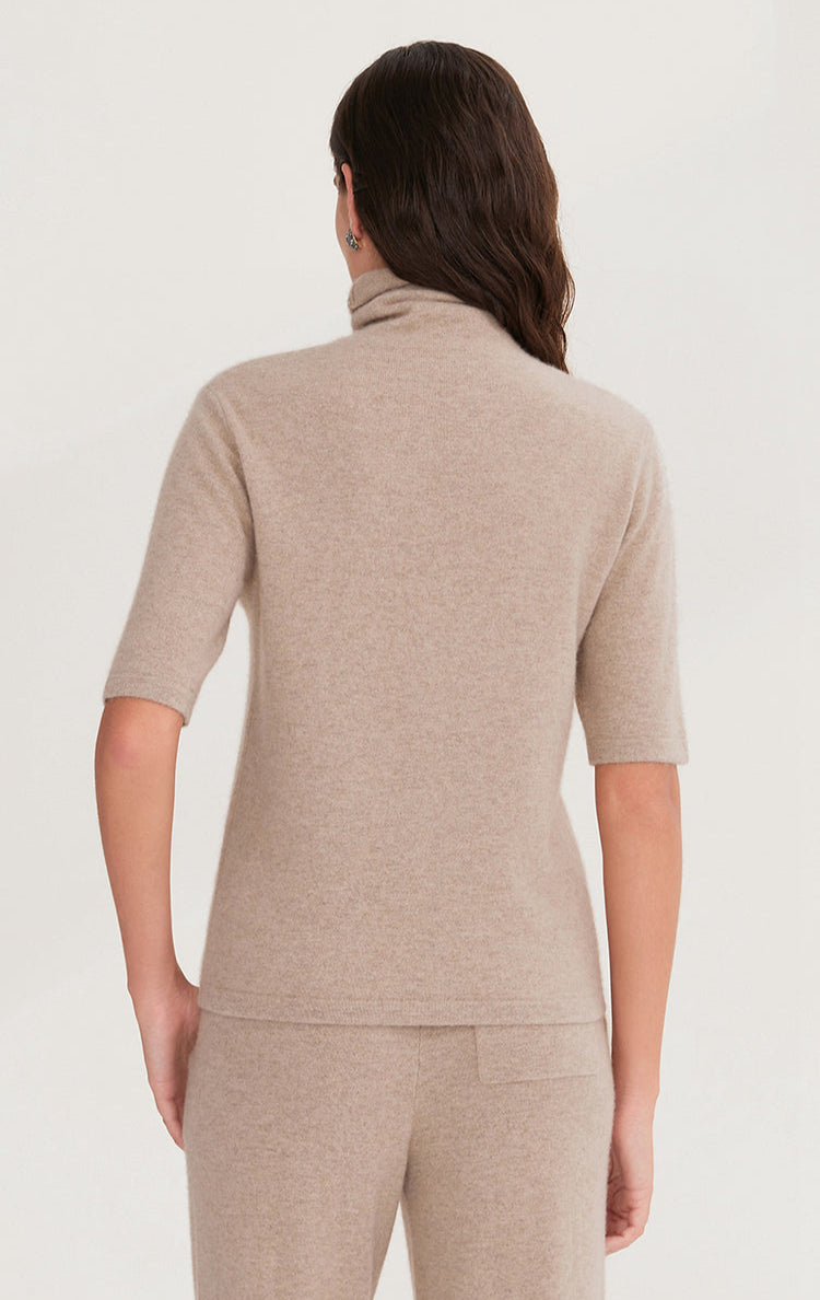 Saf Kaşmir İnce Dokulu Yarım Boğazlı Kazak