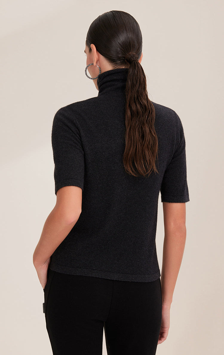 Saf Kaşmir İnce Dokulu Yarım Boğazlı Kazak