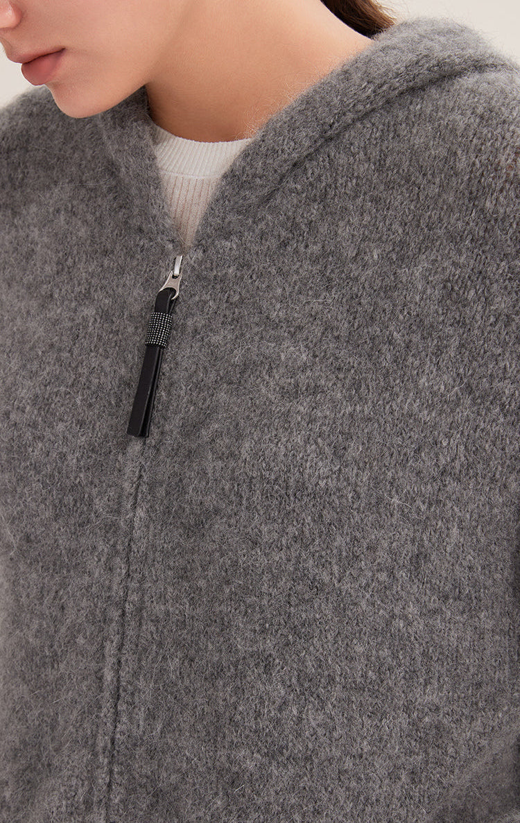 Saf Kaşmir Fermuarlı Hırka