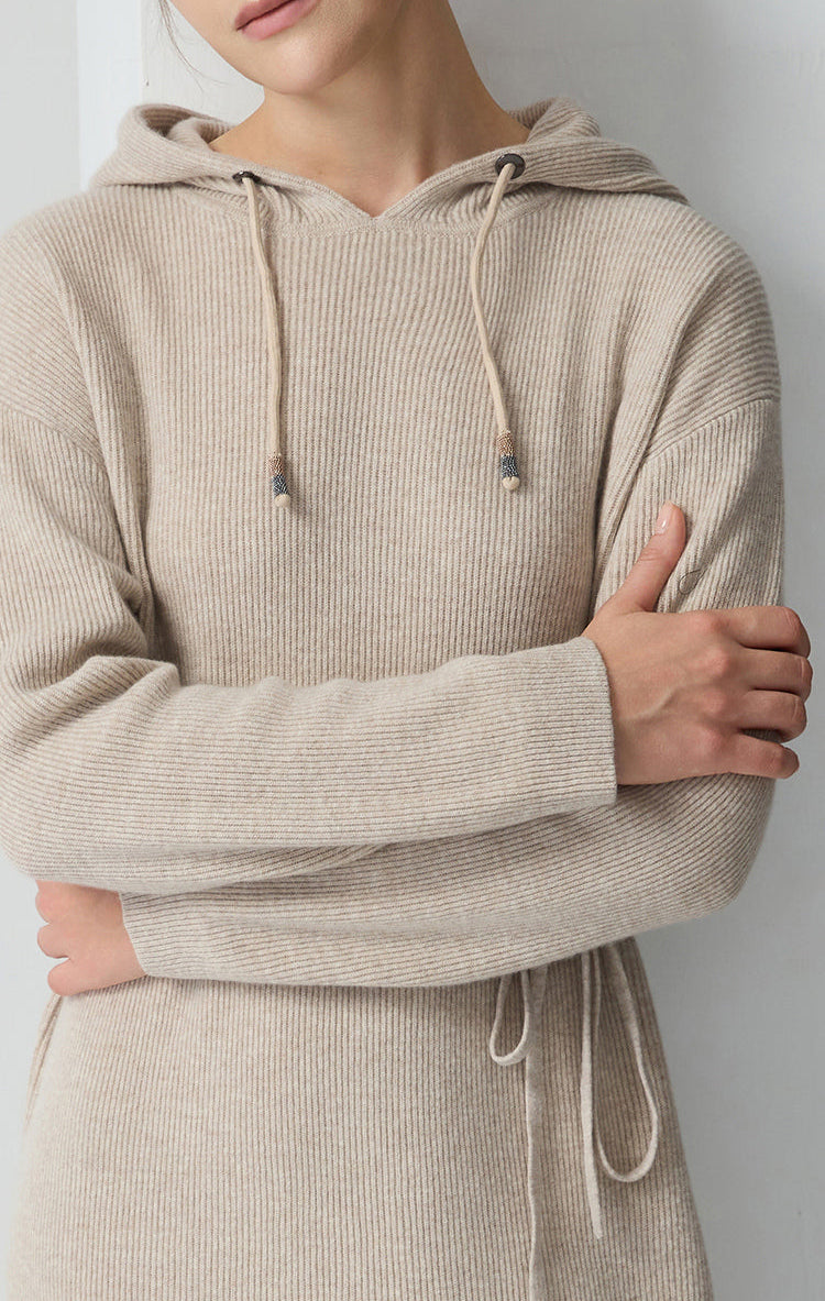 Yün Bel Bağlamalı Tığ Elbisesi