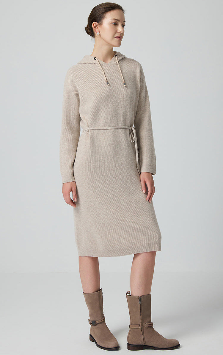 Yün Bel Bağlamalı Tığ Elbisesi