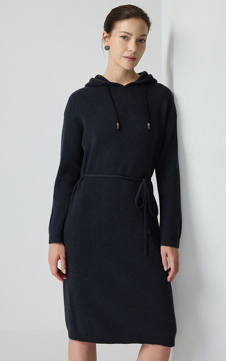 Yün Bel Bağlamalı Tığ Elbisesi