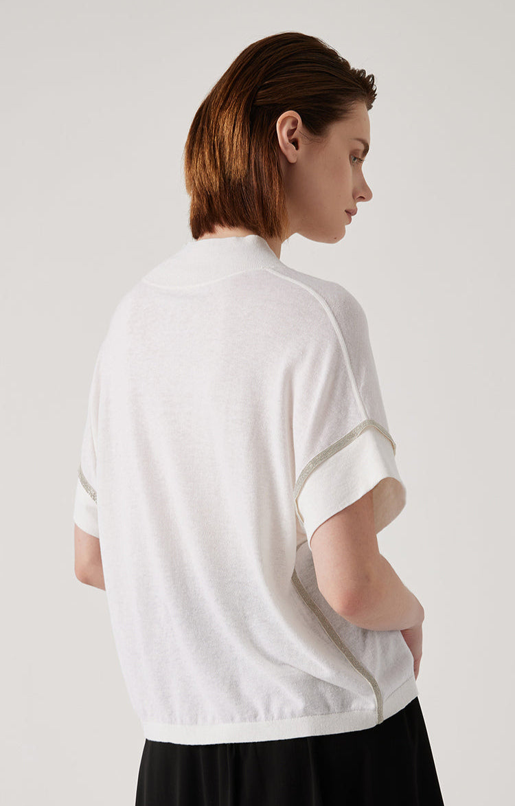 Keten & İpek Jakarlı Bluz