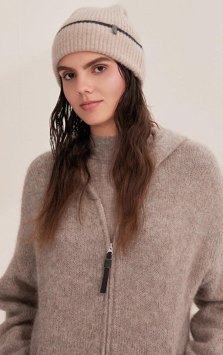 Saf Kaşmir Nervürlü Bere