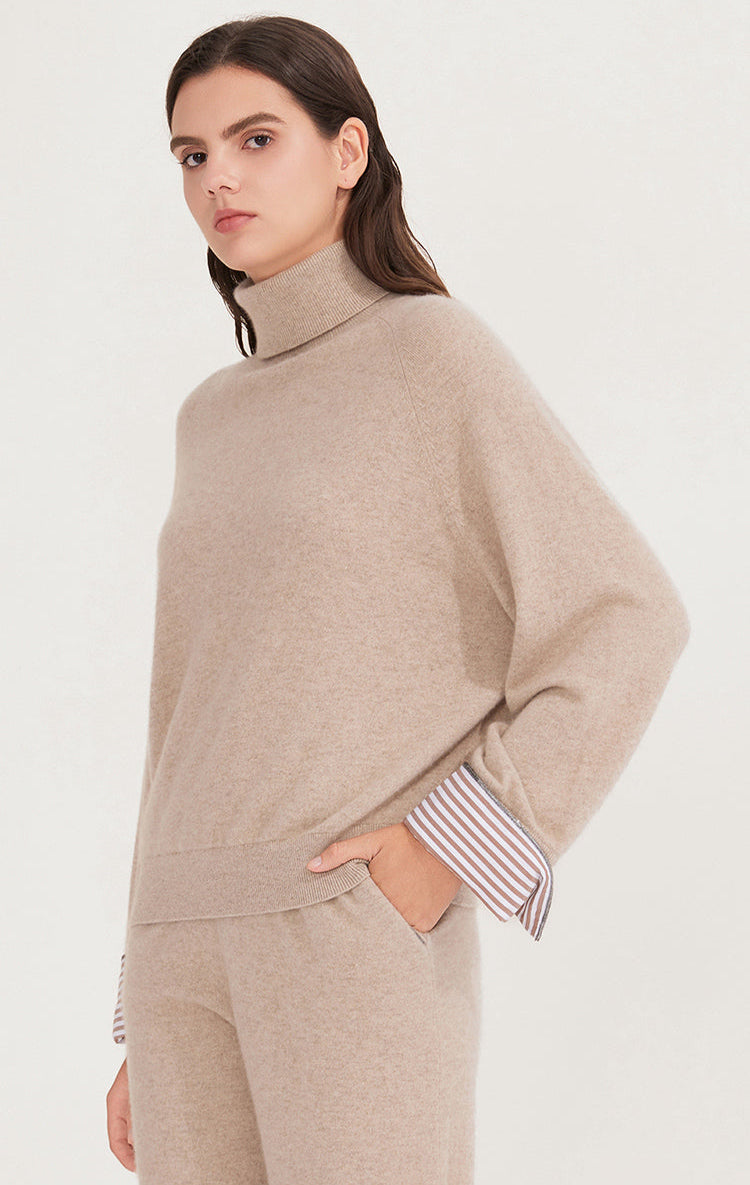 Saf Kaşmir Balıkçı Yaka Triko Kazak