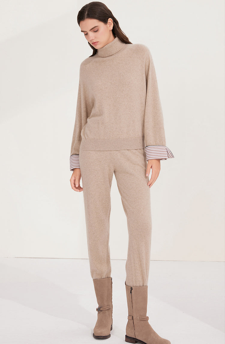 Saf Kaşmir Balıkçı Yaka Triko Kazak