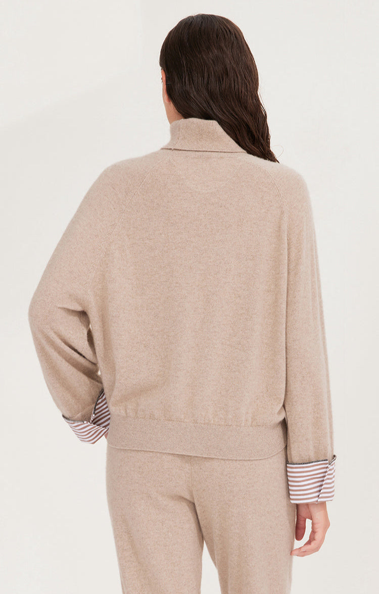 Saf Kaşmir Balıkçı Yaka Triko Kazak