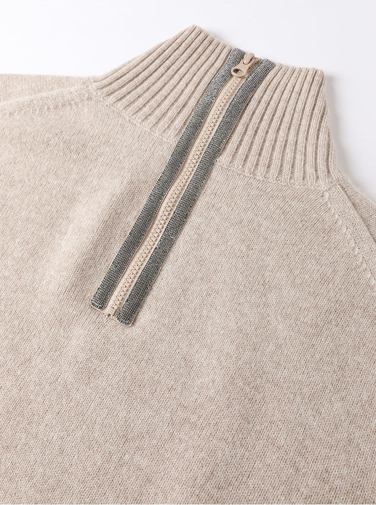 Merino Yünü Balıkçı Yaka Çift Taraflı Kazak