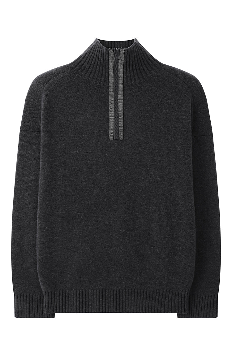 Merino Yünü Balıkçı Yaka Çift Taraflı Kazak