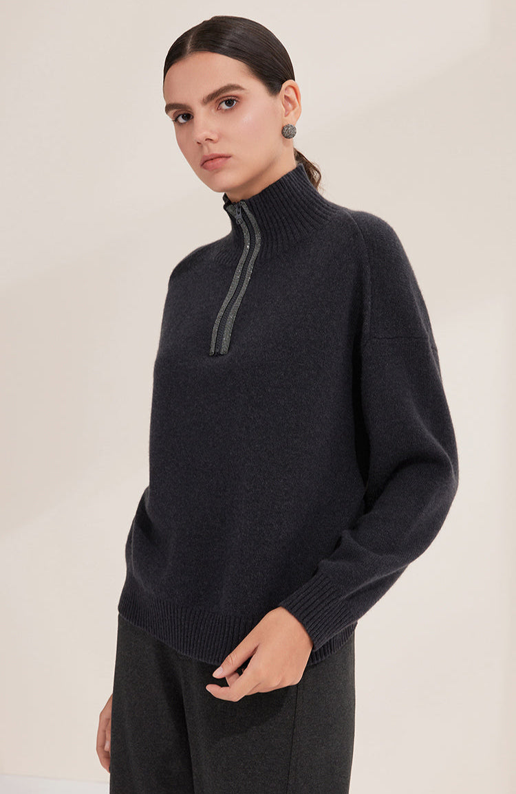 Merino Yünü Balıkçı Yaka Çift Taraflı Kazak