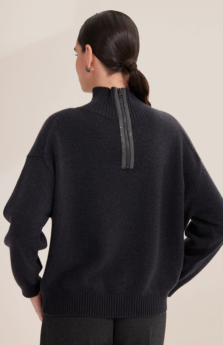 Merino Yünü Balıkçı Yaka Çift Taraflı Kazak