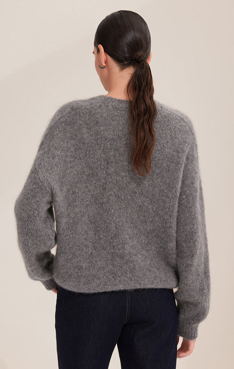 Saf Kaşmir Mohair Bisiklet Yaka Kazak