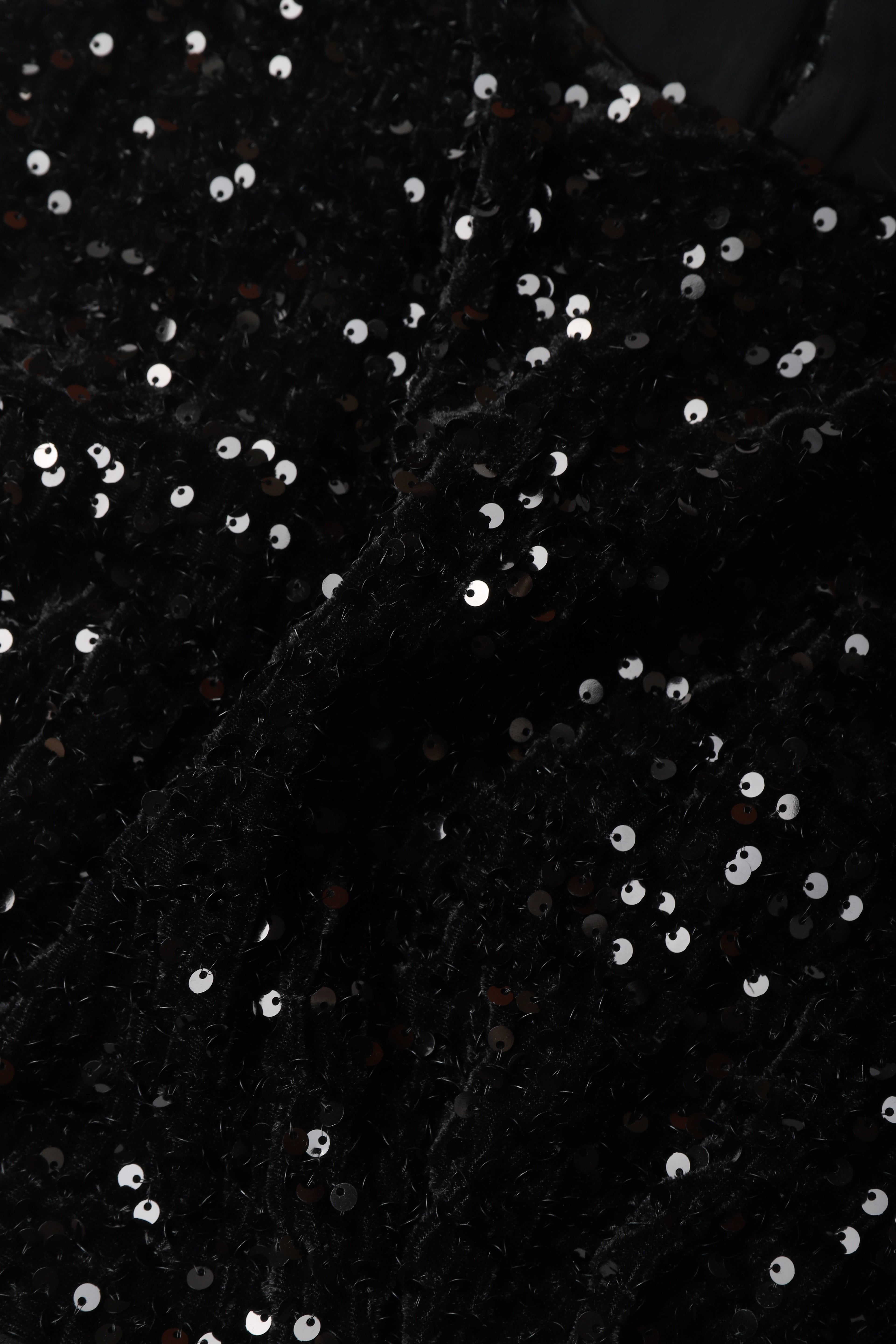 Kadife Payetli Şifon Elbise