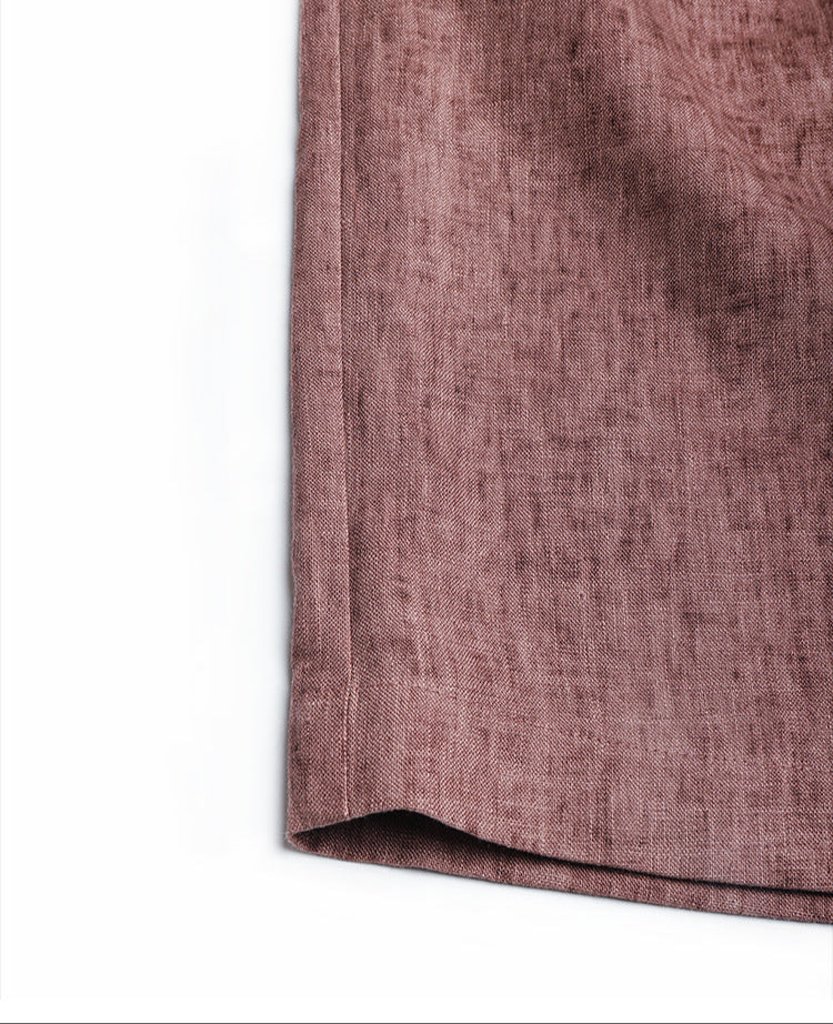 Keten Yüksek Bel Şort