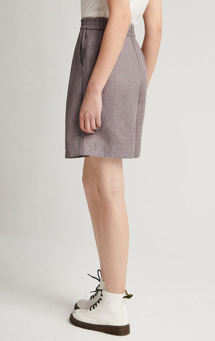 Keten Düz Kesim Şort