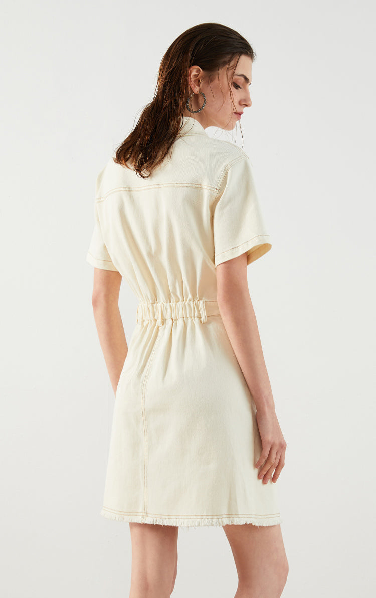 Pamuk Düğmeli Elbise