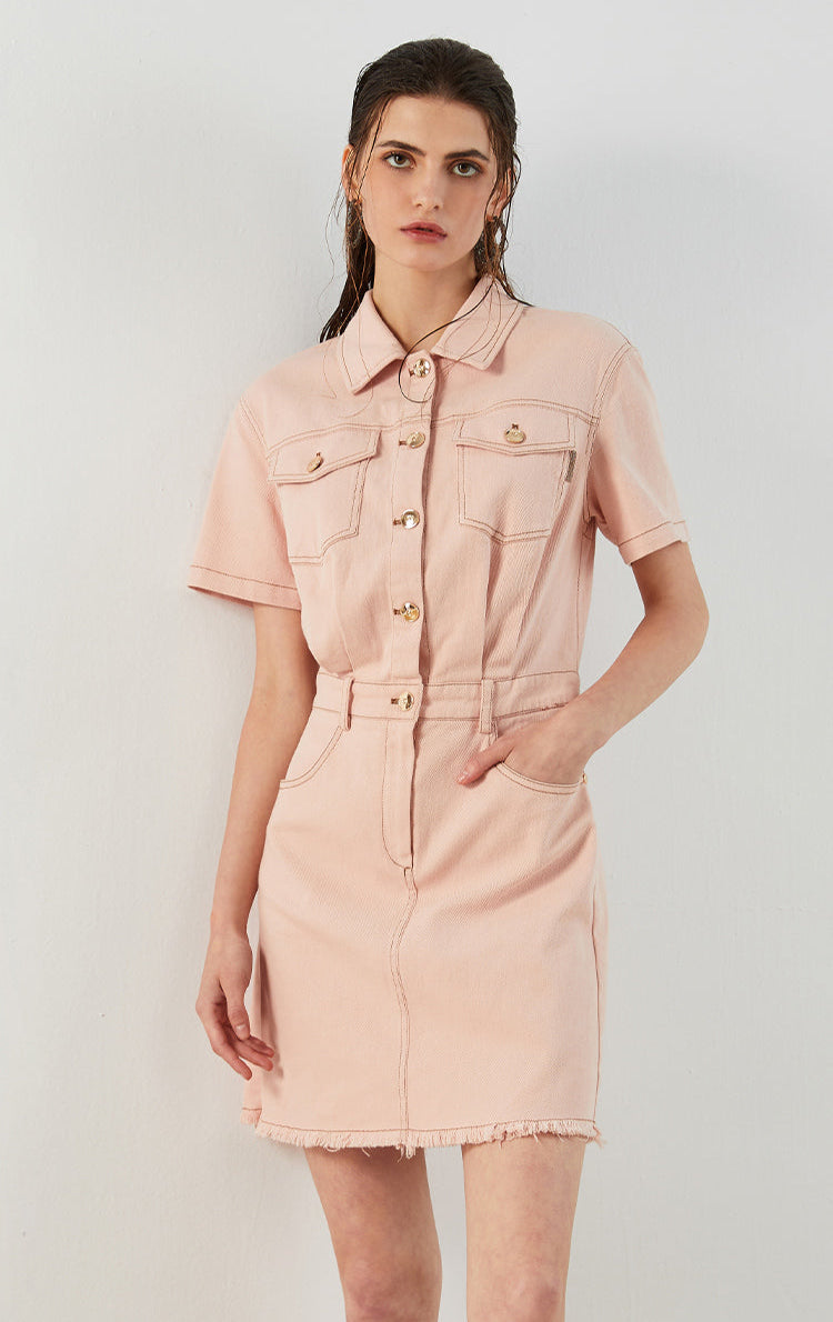 Pamuk Düğmeli Elbise