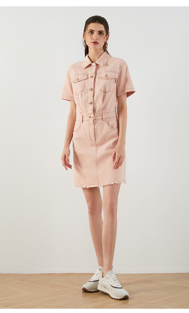 Pamuk Düğmeli Elbise