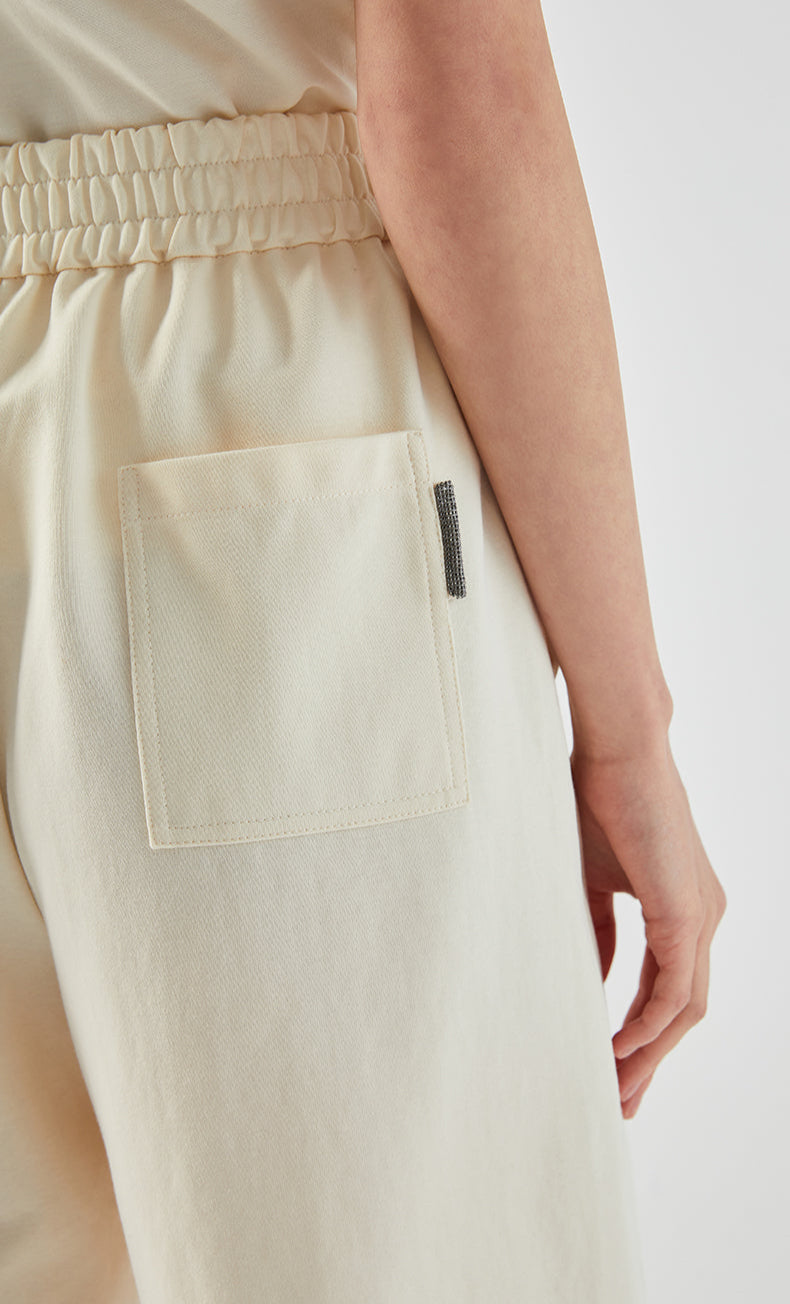 Pamuk Bağcıklı Lastikli Bel Şort