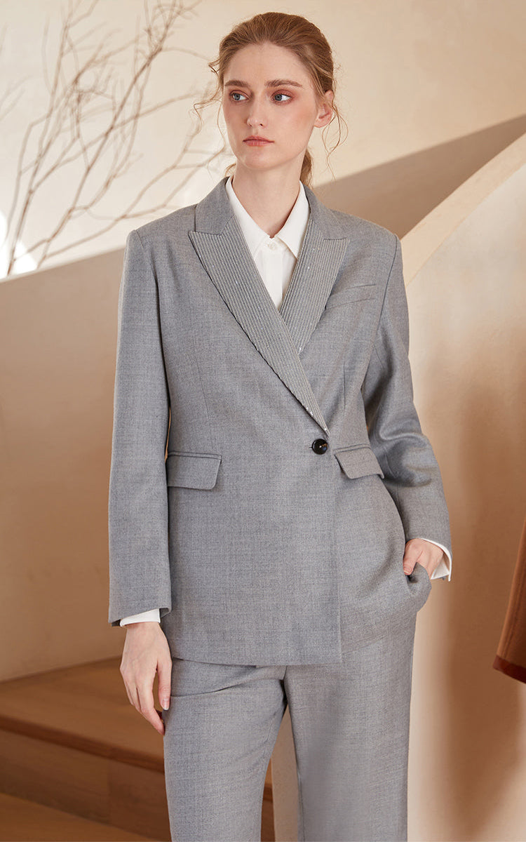 Avustralya Yünü Gri Blazer