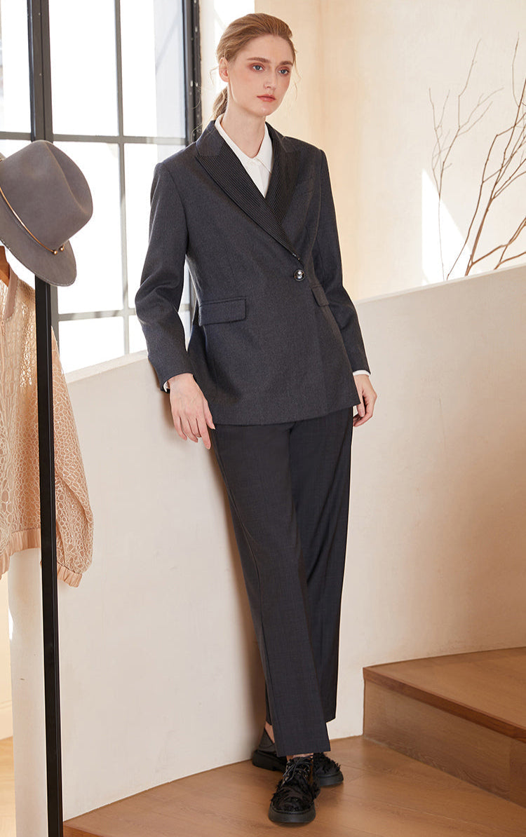 Avustralya Yünü Gri Blazer