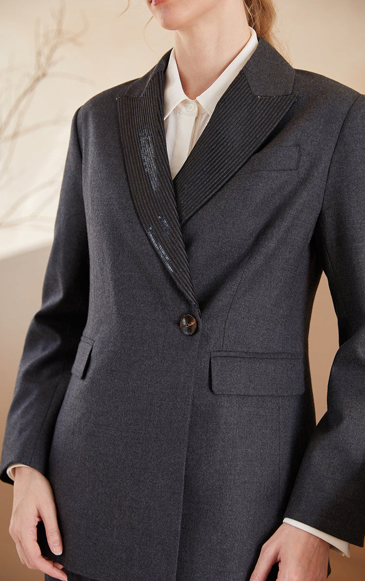 Avustralya Yünü Gri Blazer