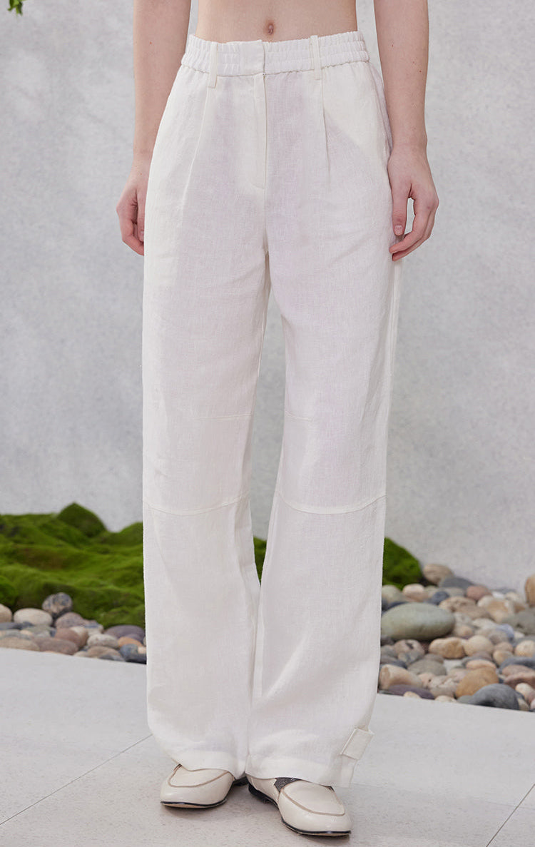 Keten Fransız Geniş Paça Pantolon