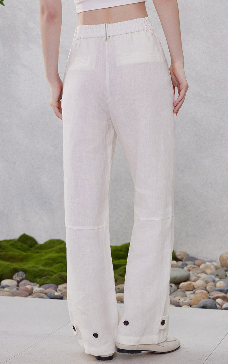 Keten Fransız Geniş Paça Pantolon