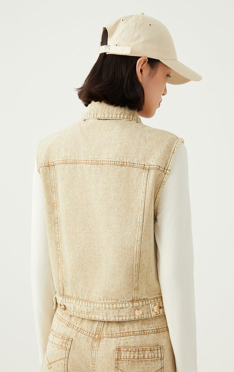 Pamuk Kolsuz Düğmeli Yelek