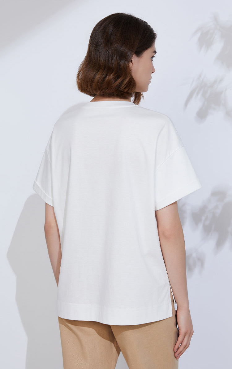 Pamuk & Keten Tişört Payetli İşleme