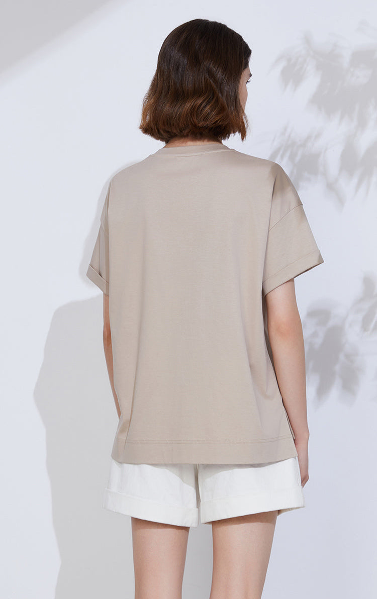 Pamuk & Keten Tişört Payetli İşleme