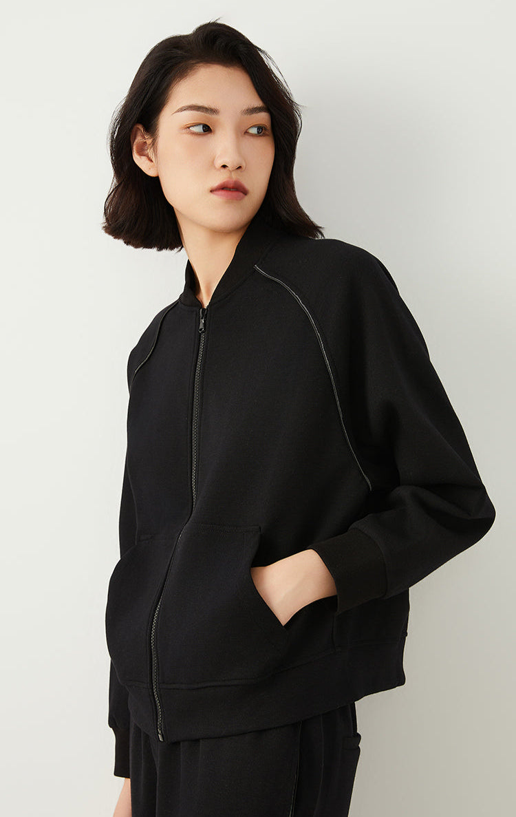 Yün Karışımlı Fermuarlı Ceket