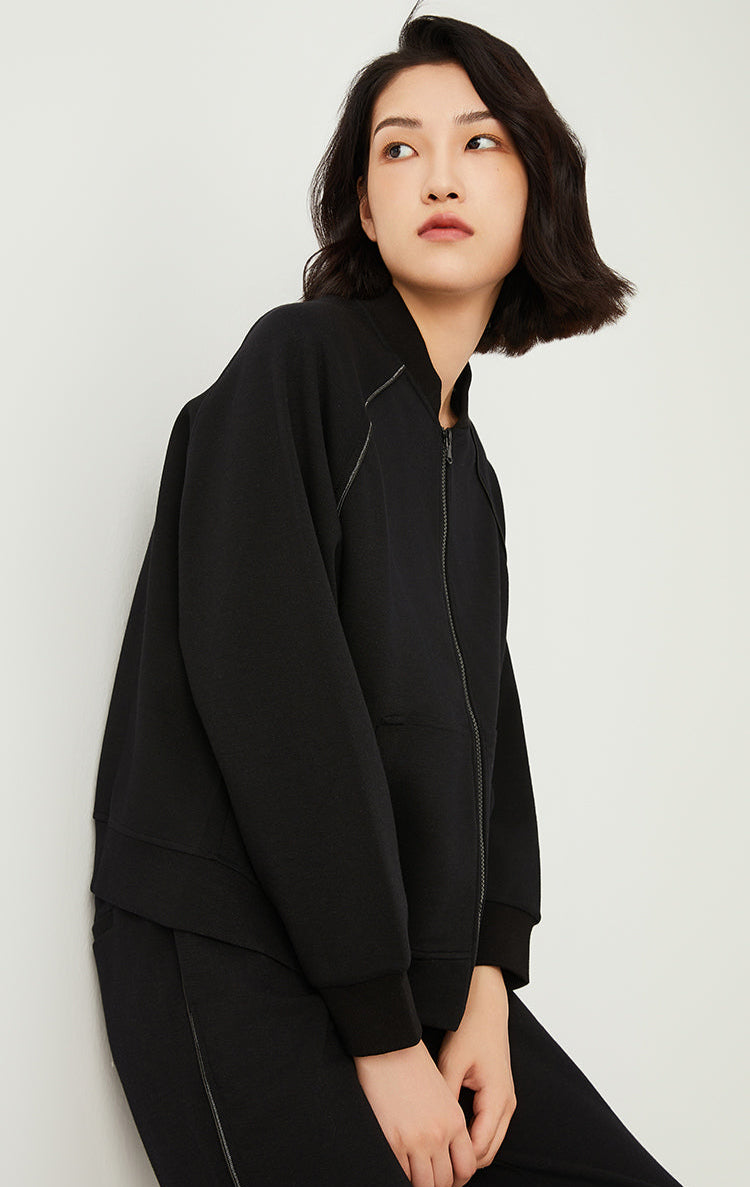 Yün Karışımlı Fermuarlı Ceket