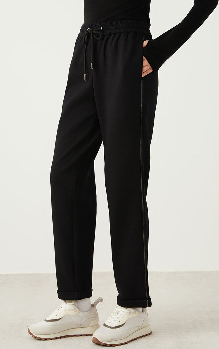 Yün Karışımlı Bağcıklı Pantolon