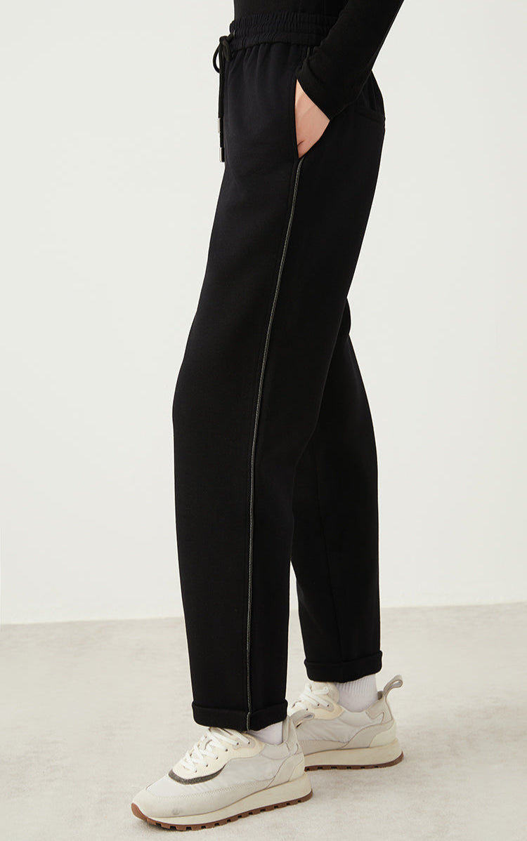 Yün Karışımlı Bağcıklı Pantolon