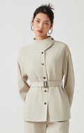 İpek & Keten Kuşaklı Ceket