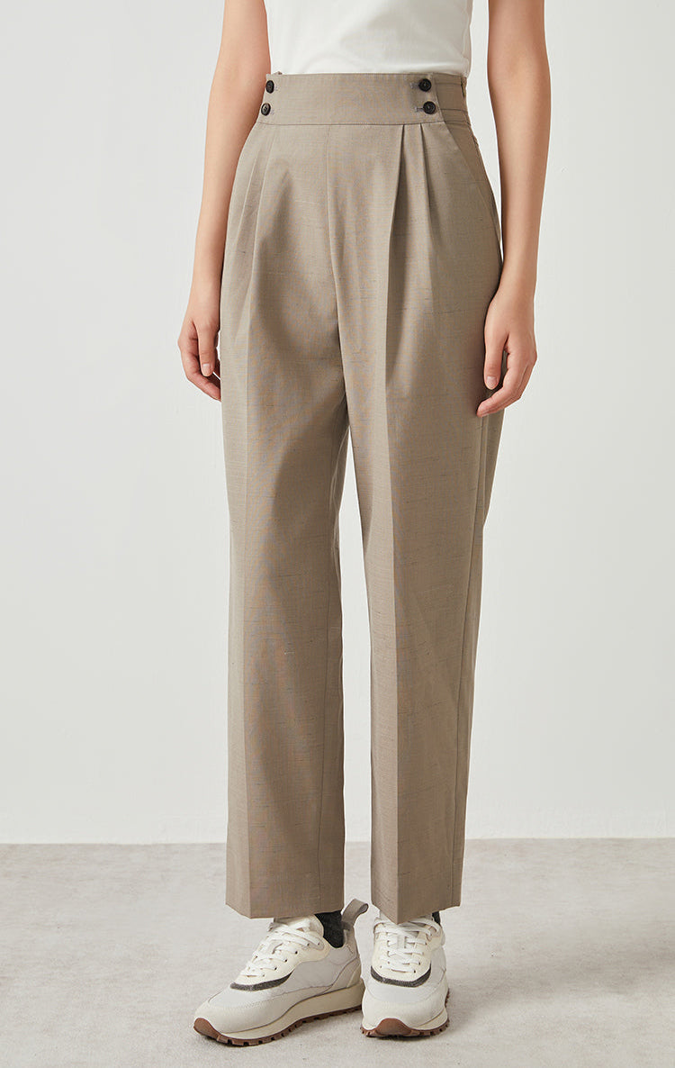 Yün & Keten Yüksek Bel Pantolon