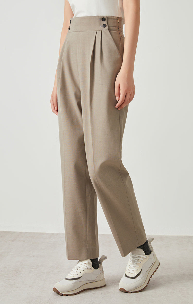 Yün & Keten Yüksek Bel Pantolon
