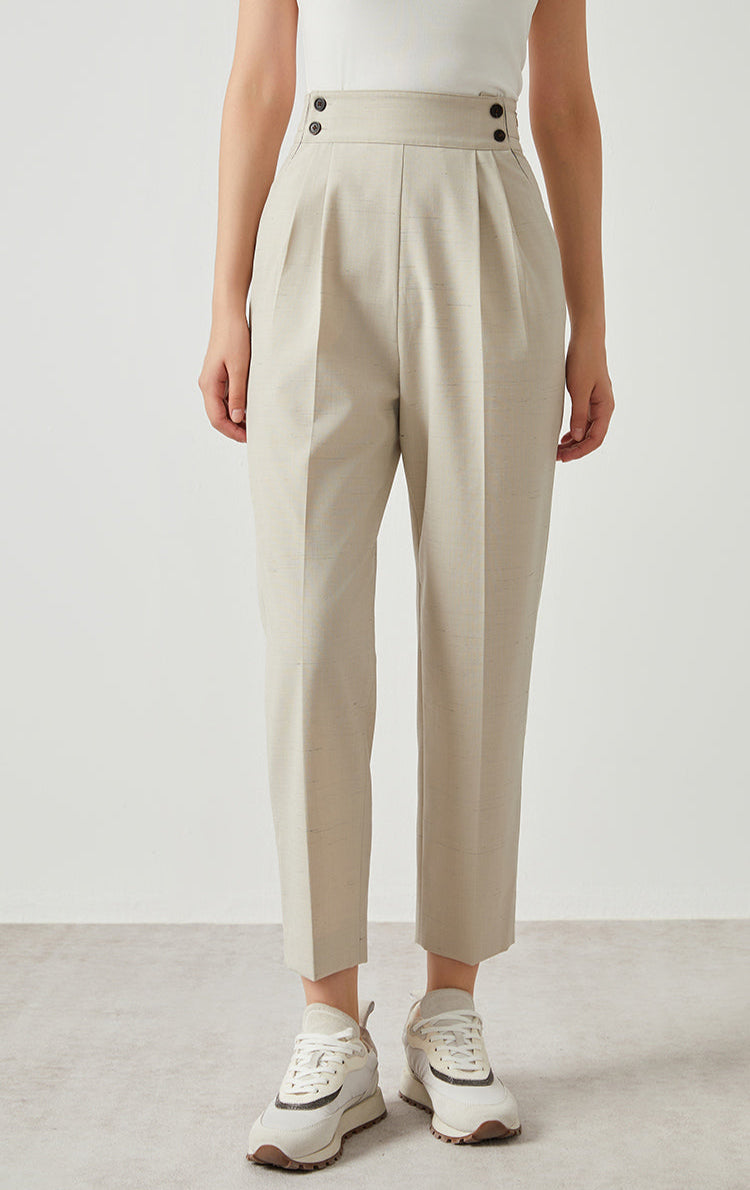 Yün & Keten Yüksek Bel Pantolon