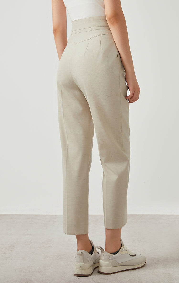 Yün & Keten Yüksek Bel Pantolon