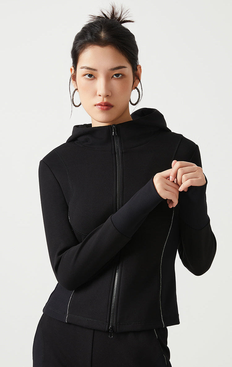 Pamuk Kapüşonlu Fermuarlı Ceket