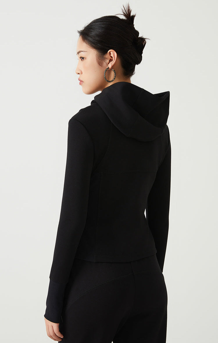 Pamuk Kapüşonlu Fermuarlı Ceket