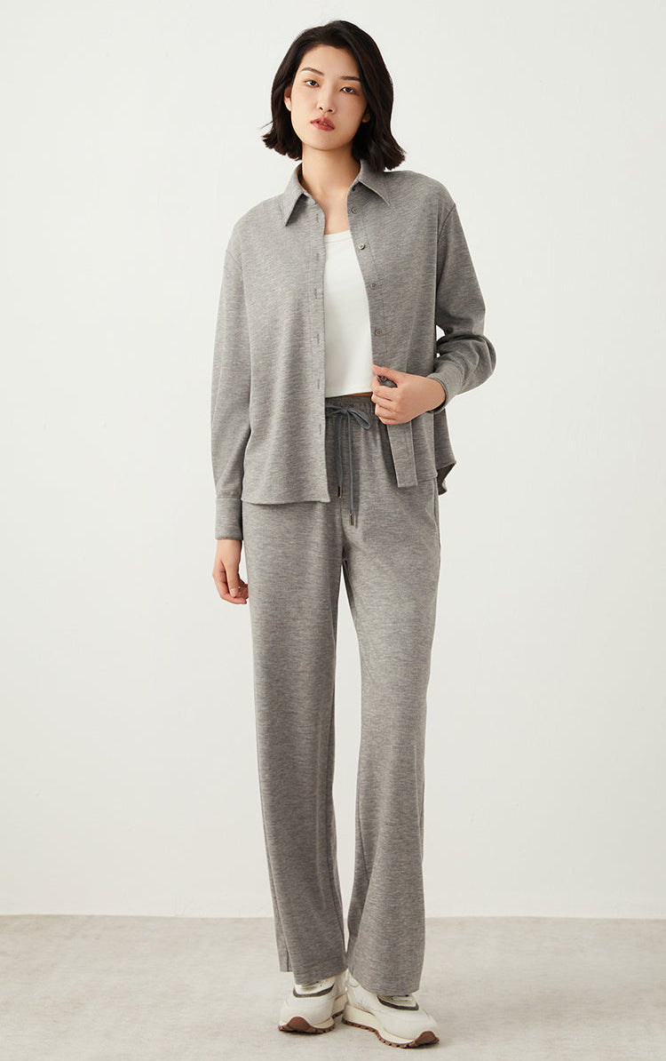 Avustralya Yünü Bol Paça Pantolon