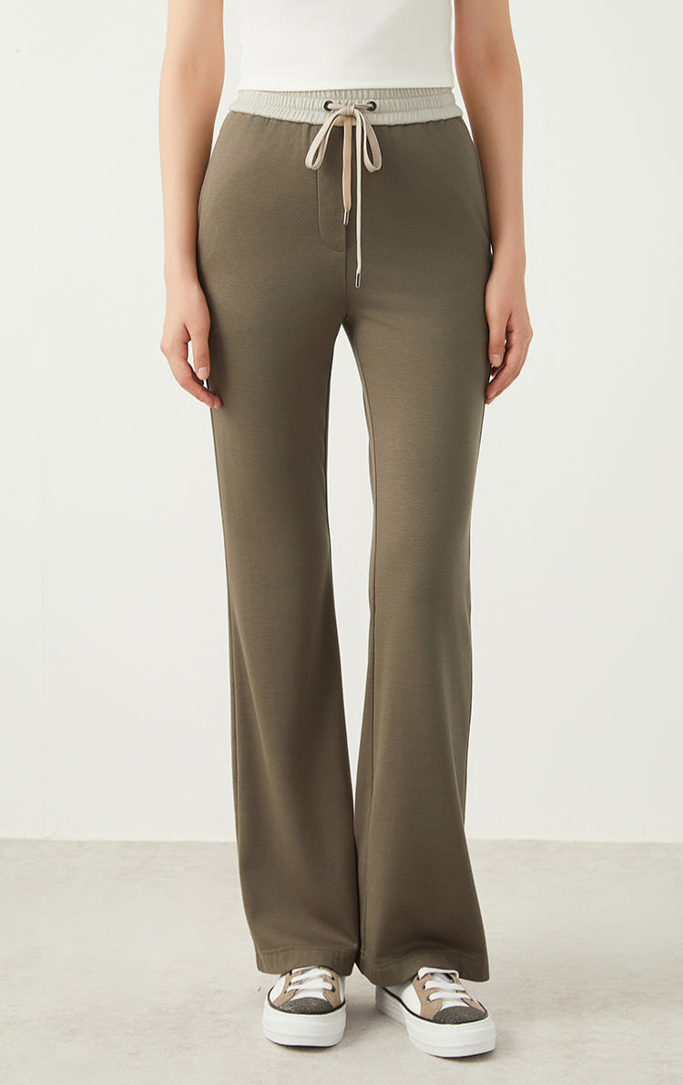 Yün & İpek Bol Kesim Büzgülü Pantolon