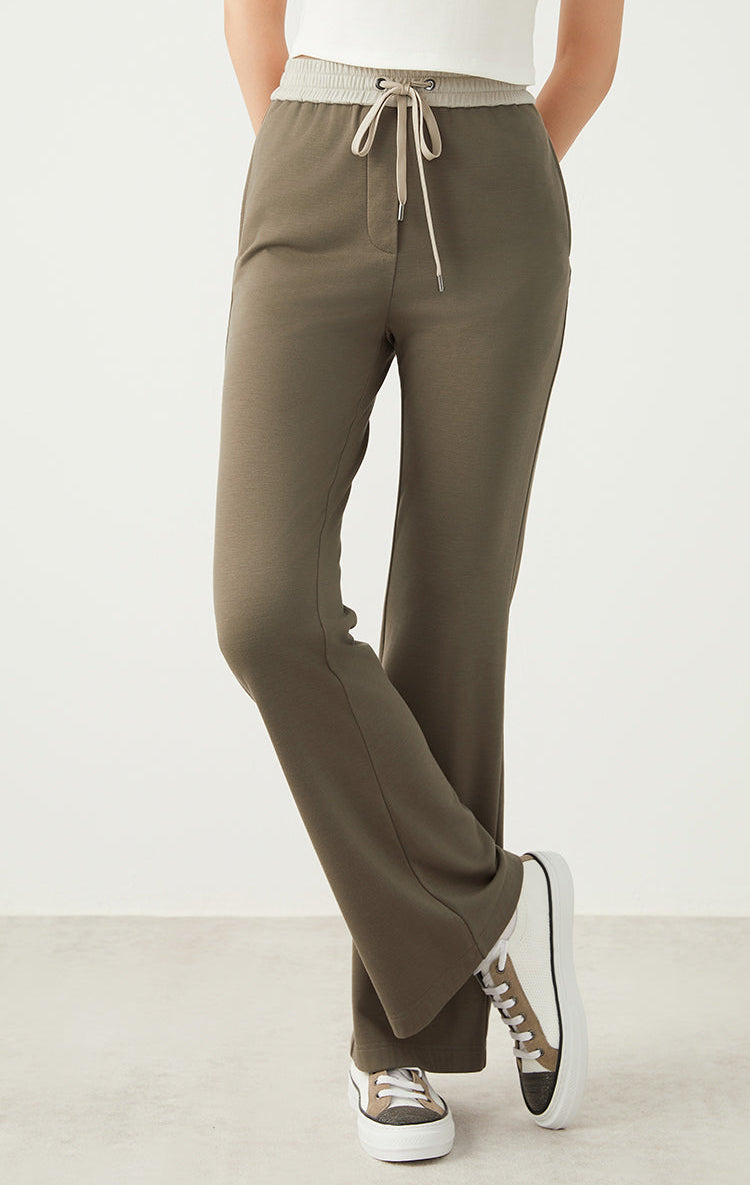 Yün & İpek Bol Kesim Büzgülü Pantolon